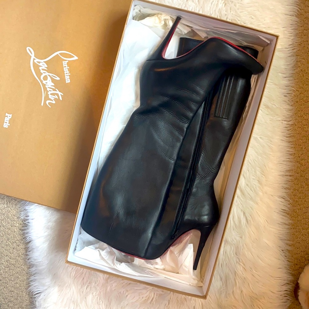 Christian Louboutin Black Bourge 100mm Boots